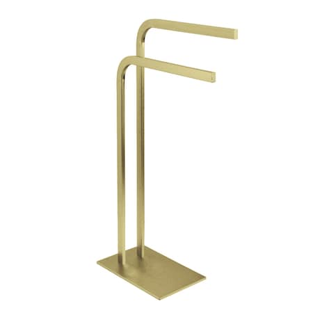 Kingston Brass Pedestal Dual Towel Rack, Brushed Brass SCC8007